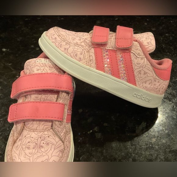 Adidas Girls' Toddler x Disney Princess Breaknet Sneakers Velcro in Pink Sz 8 - Picture 13 of 13
